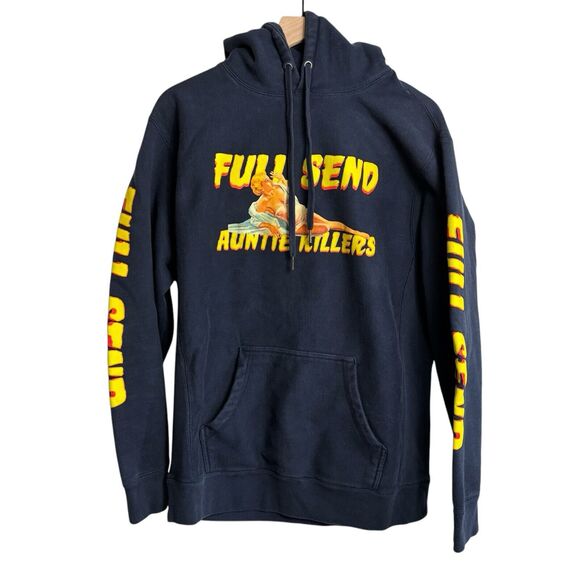 Full Send NELK Boys Mens Hoodie Sweatshirt Auntie Killers Blue Size Large